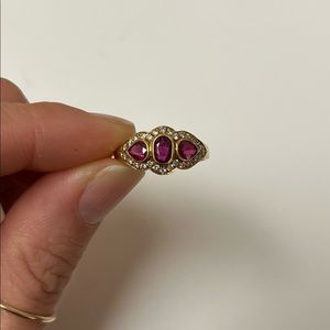 Vintage 18k ruby and diamond ring